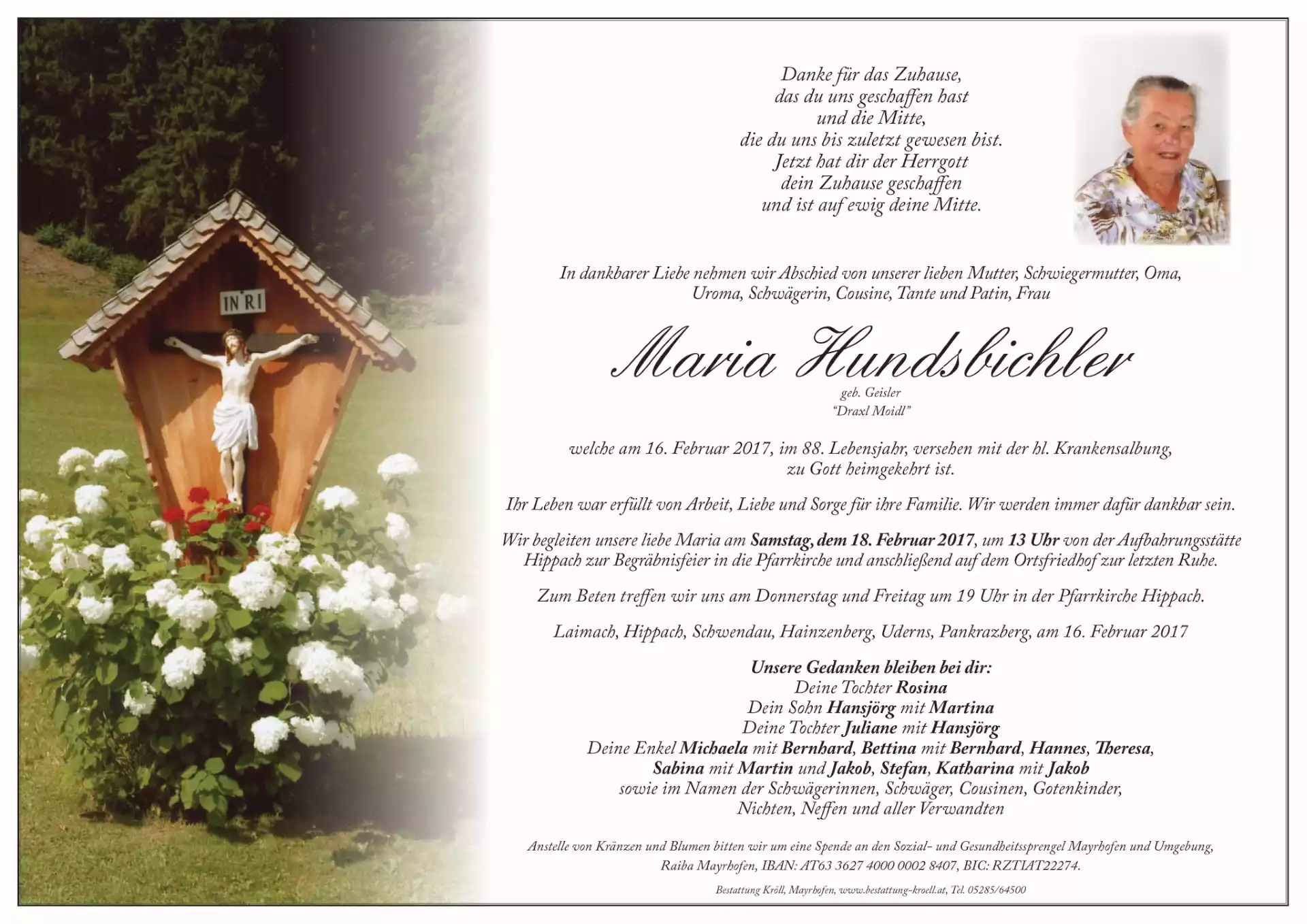 Parte von Maria Hundsbichler